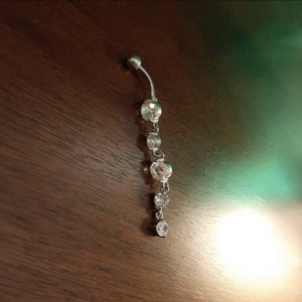 Sterling Silver Dangling Belly Piercing